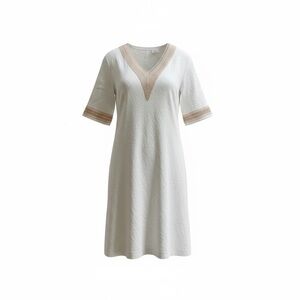 Cream and Gold trim dress